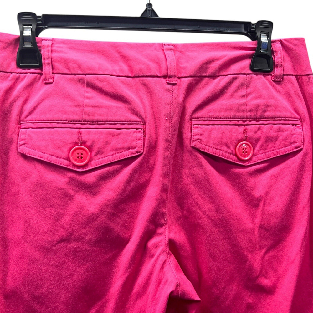 Izod Stretch Fuchsia Pink Crop Capri Pants Size 4 Beach Coastal Summer Preppy - Picture 5 of 7